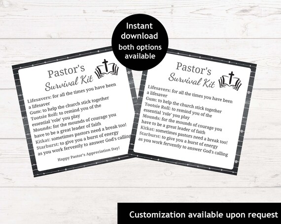 Pastors Survival Kit Printable Survival Kit Pastor - Etsy