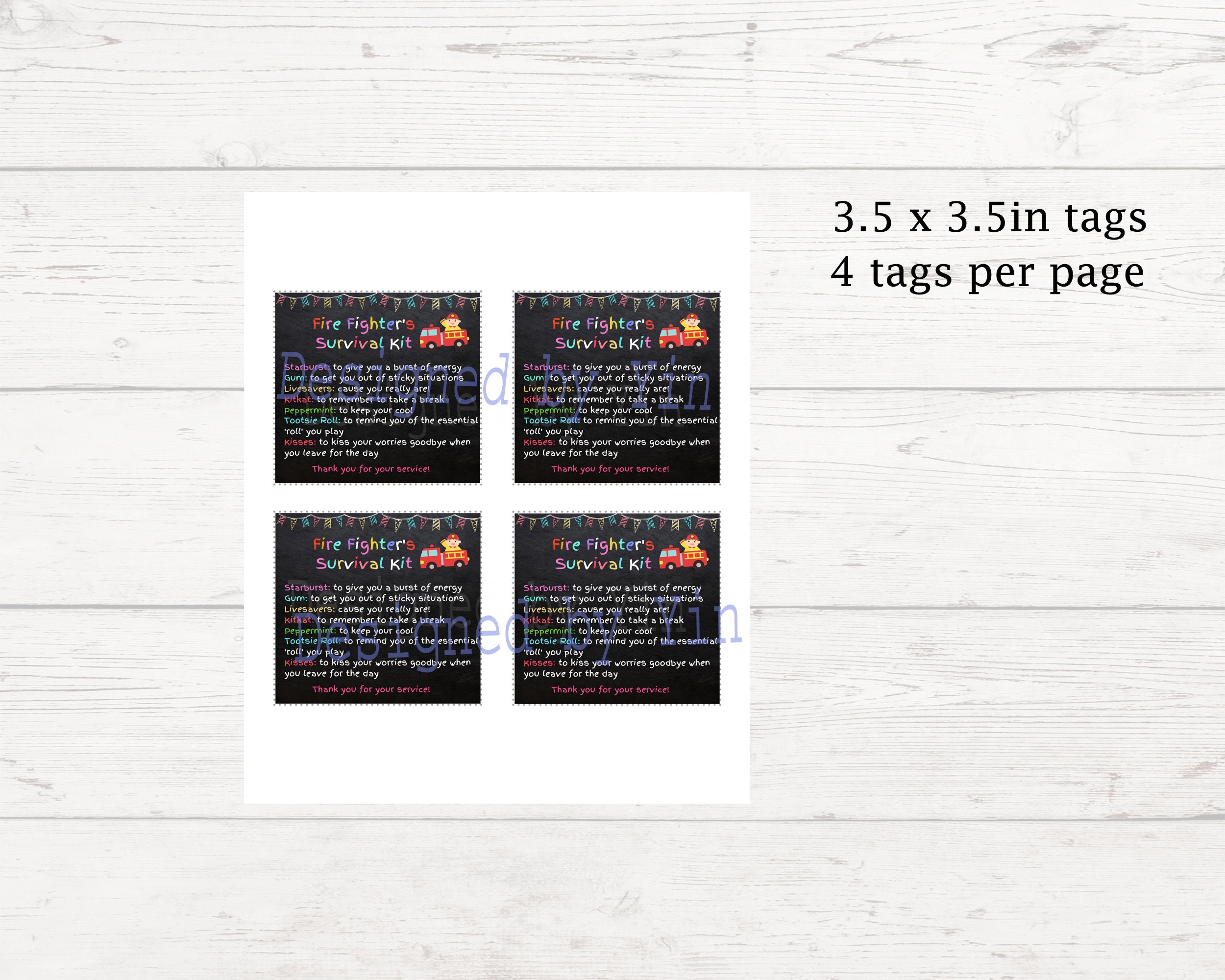 Firefighter Survival Kit Printable Survival Kit Firefighter ...