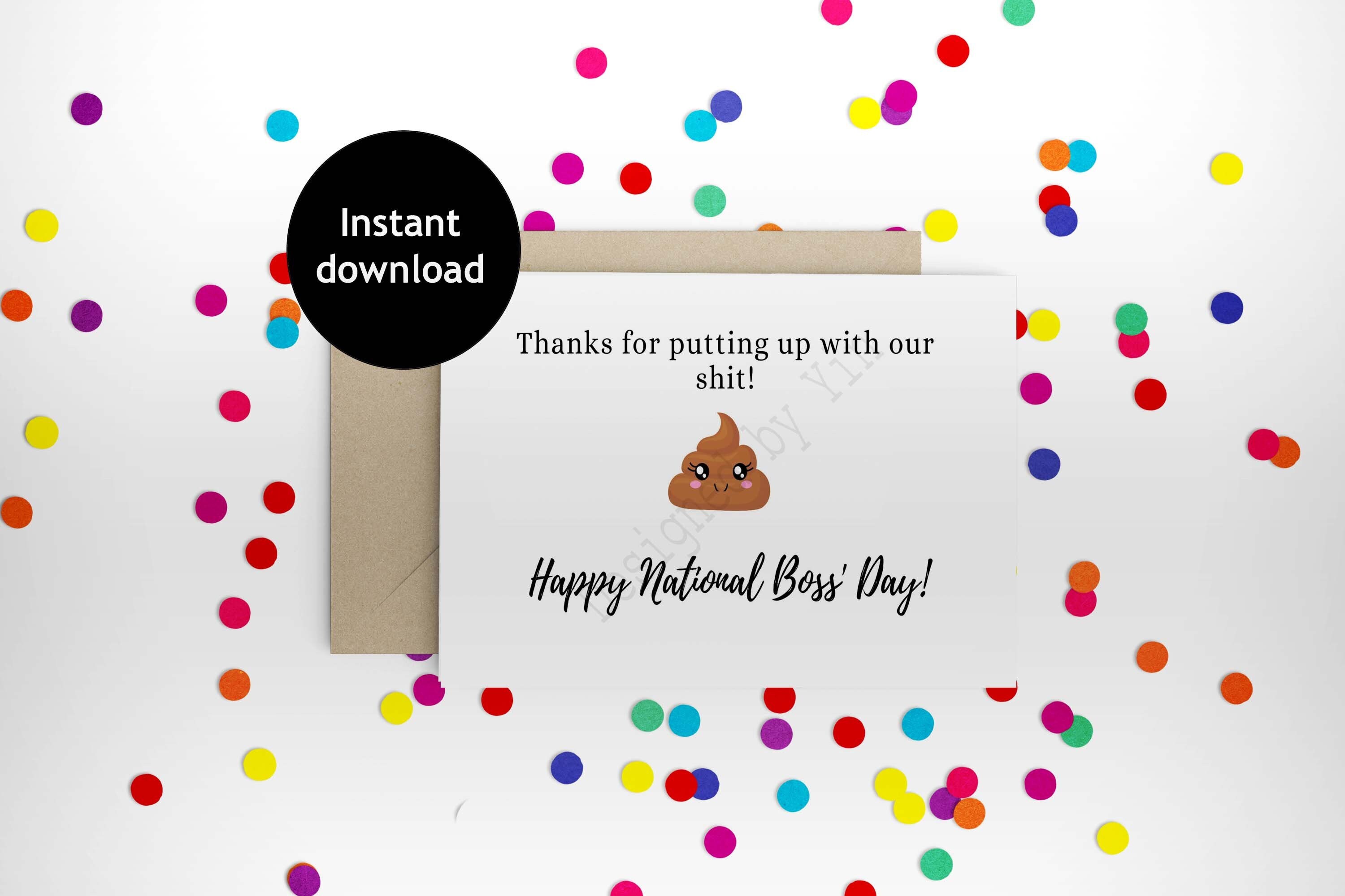 funny printable card for boss | happy national boss day | digital