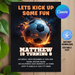 Soccer Birthday Invitation,Soccer Invitation, Soccer Birthday,Soccer Birthday Party,Instant Download,Printable,Editable,Canva Template