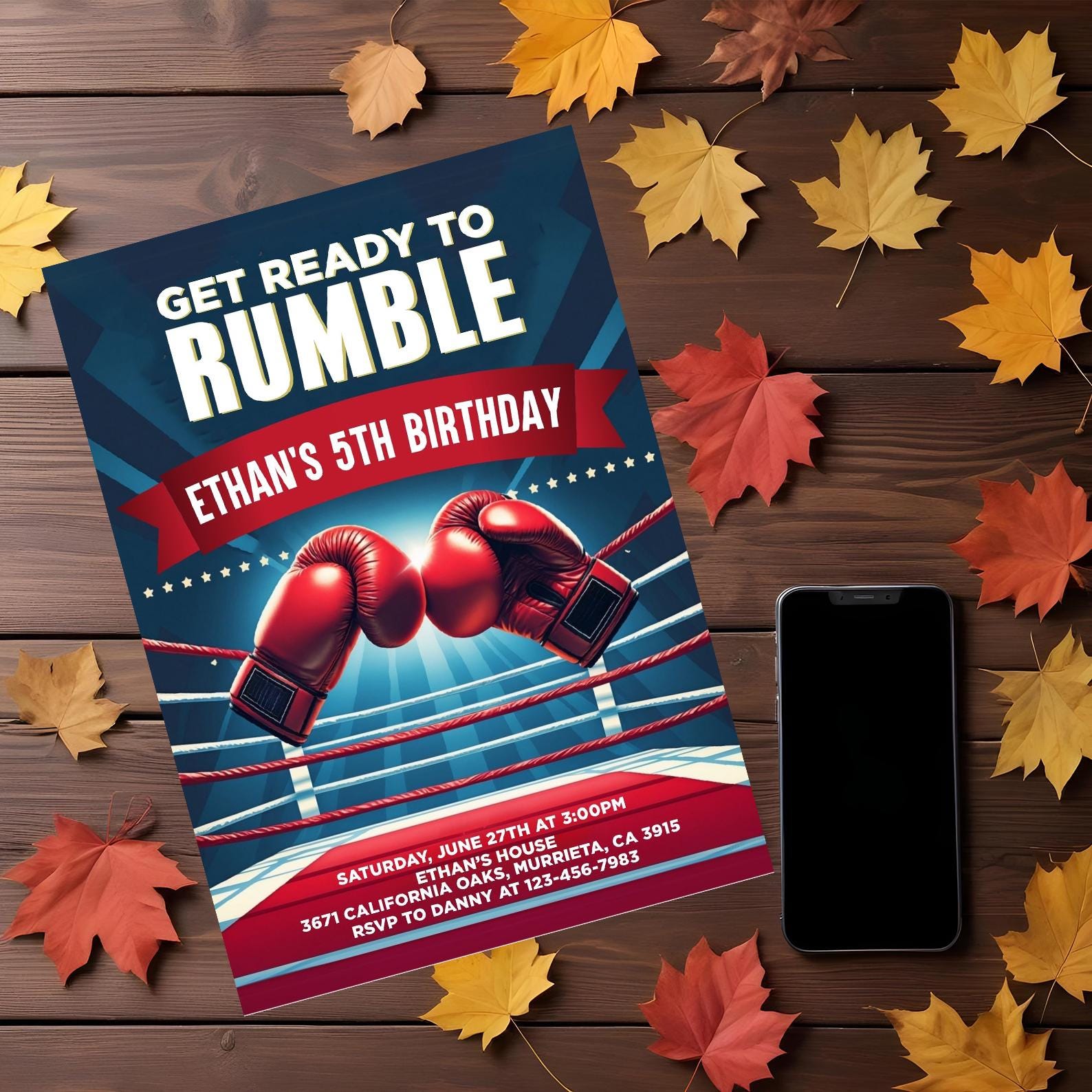 Boxing Birthday Invitation,boxing Birthday,boxing Invitation,boxing ...