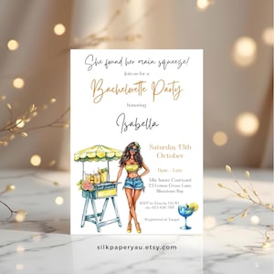 She Found Her Main Squeeze Invitation, Lemon Bachelorette Template, Coastal Hens Party, Bridal Shower, Citrus Summer Party Invite SP49