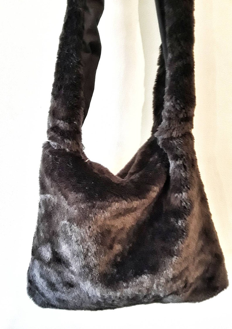 Vegan Fur Bag Fur Crossbody Bag in Brown READY TO SHIP Fur Shoulder Bag Brown Fur Bag Faux Fur Bag Fur Bags for Women