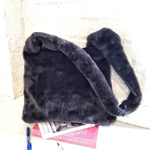 Fur Bags for Women, Brown Fur Bag, Fur Crossbody Bag in Brown, Vegan Fur Bag, Fur Shoulder Bag, Faux Fur Bag