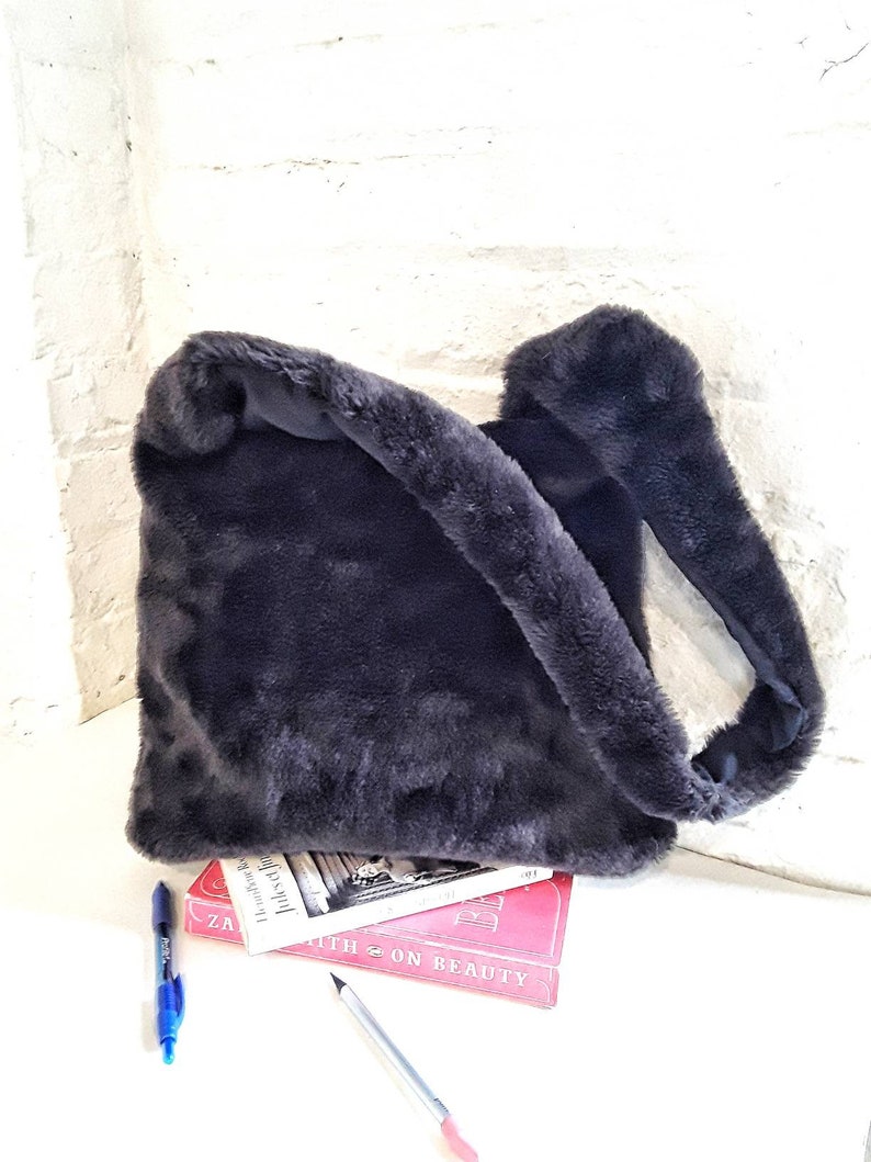 Vegan Fur Bag Fur Crossbody Bag in Brown READY TO SHIP Fur Shoulder Bag Brown Fur Bag Faux Fur Bag Fur Bags for Women
