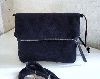 Best Selling Crossbody Bag Black Faux Suede, Vegan Bag, Crossbody Bag in Black, Womens Handbag