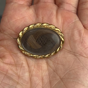 Victorian mourning hair brooch