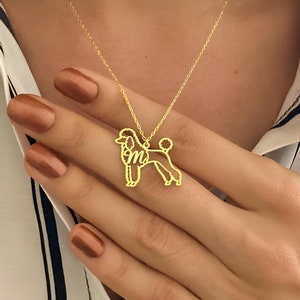 14K Gold Poodle Necklace: Custom Pet Pendant, Dog Memorial Jewelry