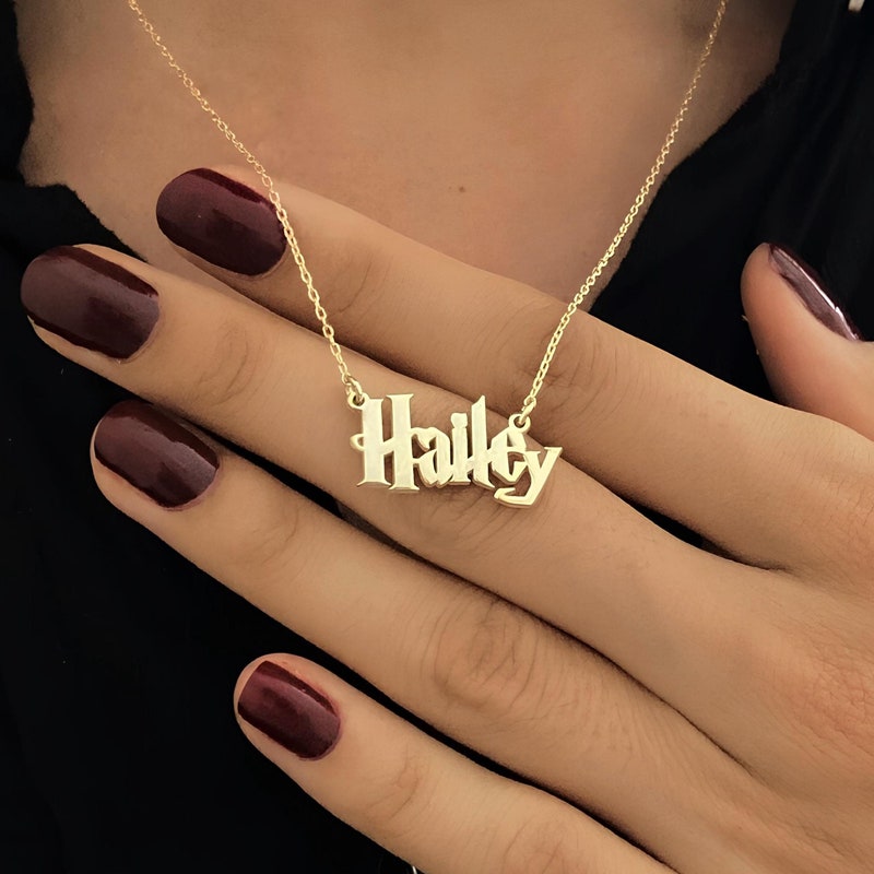 Magic Name Necklace, Custom Wizard Necklace,Name Jewelry, Gold Personalized Jewelry Gift