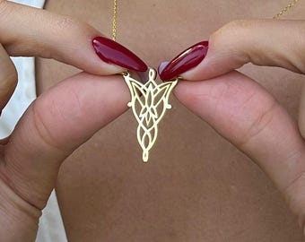 Gold Elven Star Necklace: Sterling Silver Fantasy Jewelry Gift