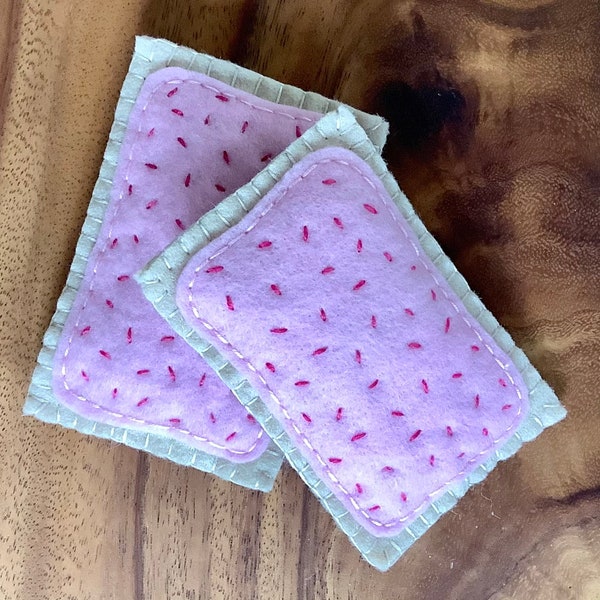 Set of Two Pink Felt Poptarts