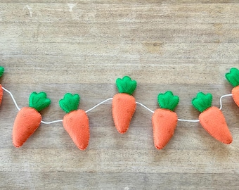 Felt Carrot Garland | Banner | Easter Decor | Spring Decor | Felt Vegetable | Photo Prop | Party Decoration