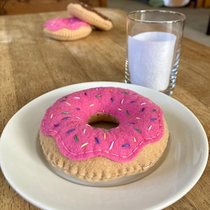 Pink Felt Donut with Rainbow Sprinkles