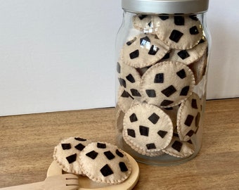 Set of 6 Felt Chocolate Chip Cookies