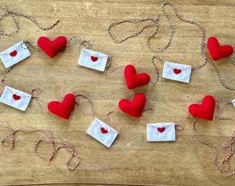 Felt Heart & Love Letter Garland: Valentine's Day Decor