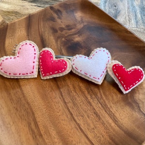 Set of 4 Felt Heart Frosted Sugar Cookies