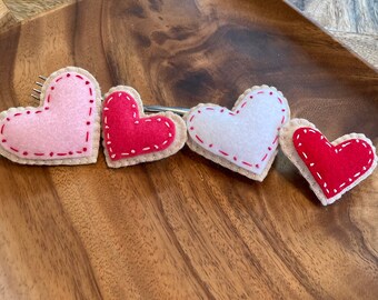 Set of 4 Felt Heart Frosted Sugar Cookies
