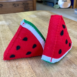 Felt Watermelon Slices: Hand Stitched Play Food, Set of 2
