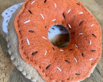 Pumpkin Spice Felt Donut with White and Chocolate Sprinkles