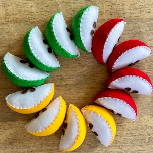 Felt Apple Slices Set of FOUR