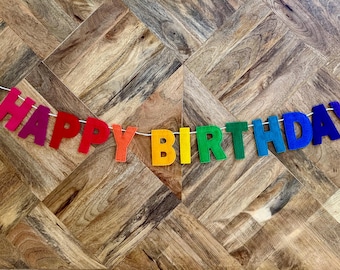 Happy Birthday Felt Letter Banner | Party Decor | Photo Prop |
