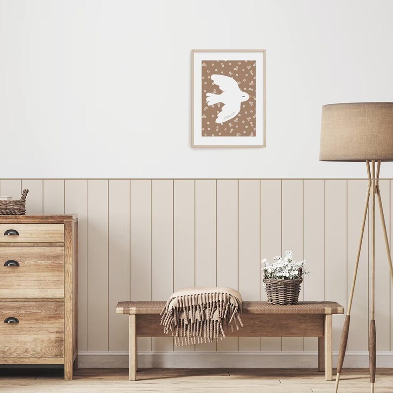 Wooden Half Wall Sticker, Wallpaper Panelling, Wall Decal for Kids