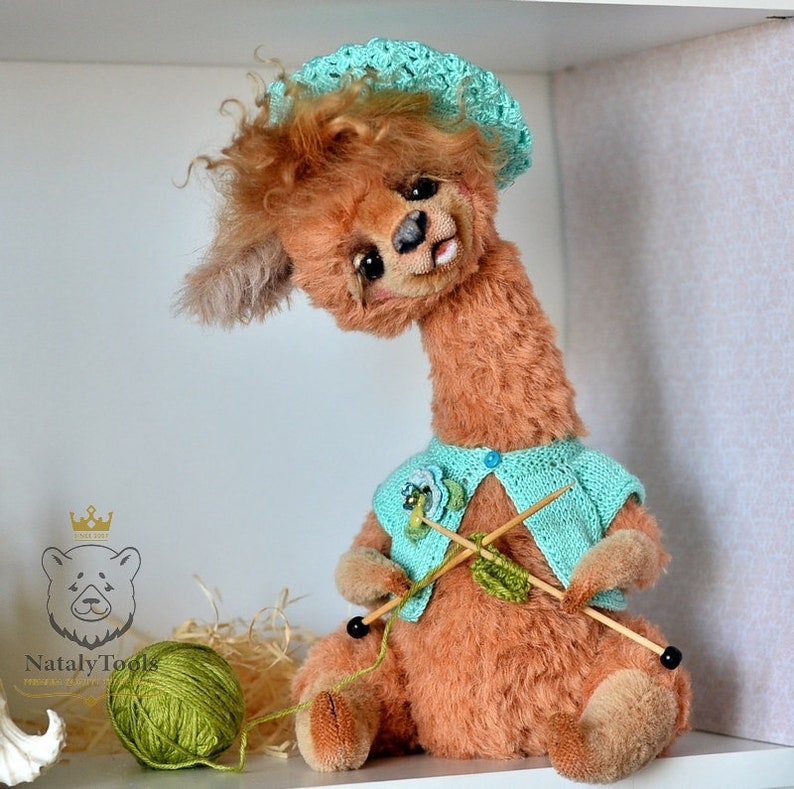 Alpaca toy Llama OOAK teddy Stuffed Lama Art toy Farm | Etsy
