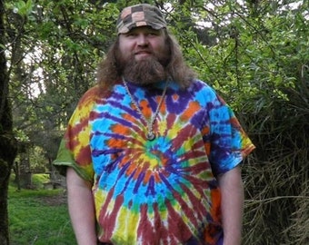 Cosmic Spiral Tie Dye T-Shirt (Made By Hippies Tie Dye In Stock  in Sizes Small to 4XL) (Fruit of the Loom)