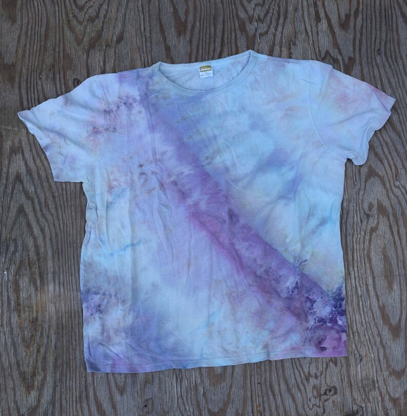 Snow Day Snow Dye Collection 369 T-shirt Ice Dye Tie Dye ONNO 55/45 chanvre/coton biologique taille XXL unique en son genre image 1