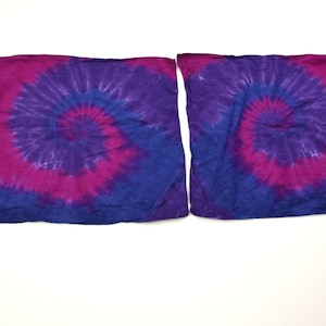 Purple Swirl ~ 2 pack of Spiral Tie Dye Bandannas (Dharma Trading Co. Bandanna 22&quot;x22&quot;) (One of a Kind)