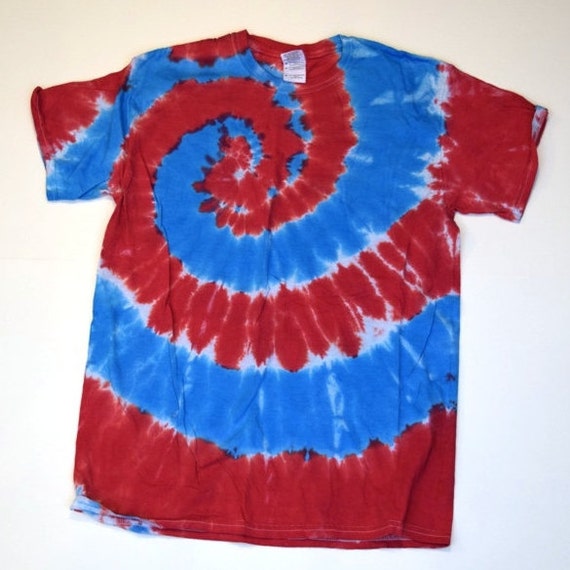 Red And White Blue Suede Shoes Spiral Tie Dye T Shirt Etsy