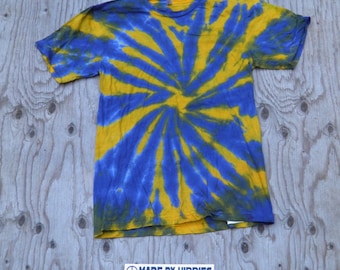 Purple and Golden Spiral Tie Dye T-Shirt (American Apparel Organic Cotton Size M) (One of a Kind)