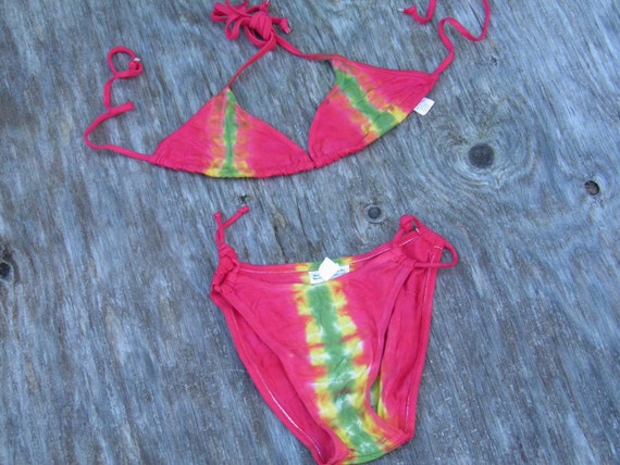 Red yellow green best sale bikini