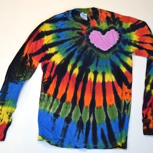 Love More Not Less ~ Tie Dye Longsleeve Shirt (Gildan Heavy Cotton Longsleeve Size S) (One of a Kind)