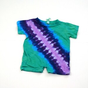 Baby New Year ~ Tie Dye Bandolier Baby Cotton T-shirt Romper (Rabbit Skins Infant T Romper Size 6 months)(One of a Kind)