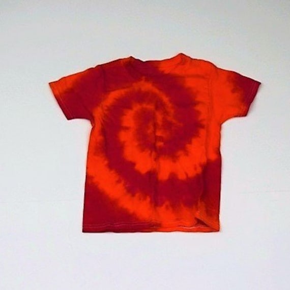Red and Orange Spiral Tie Dye T-shirt 