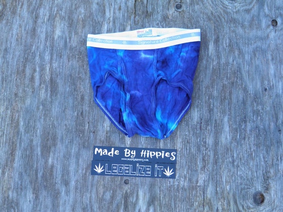 Dark Blue Scrunch Tie Dye Underwear hanes Signature Cotton Brief