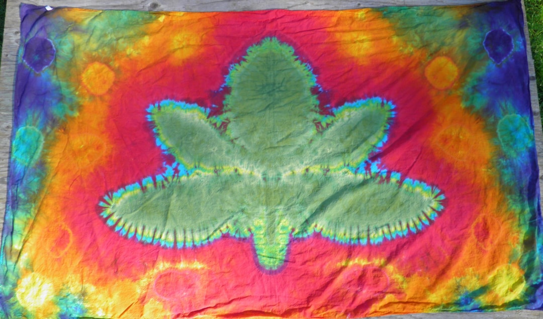 Cannabis Leaf Tie Dye Tapestry #6 (dharma Trading Co. Size 44