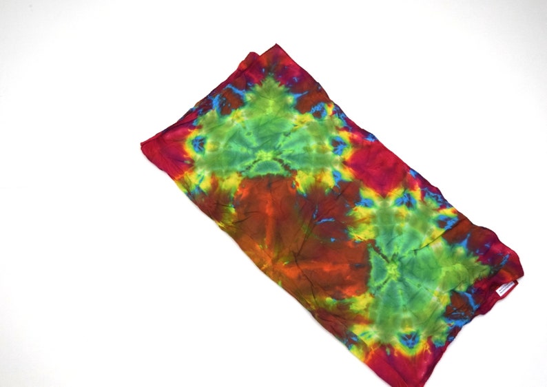 Leafy Mandala Tie Dye Shibori Bandanna / Scarf / Tapestry Dharma Cotton 36 x 36 One of a Kind image 2