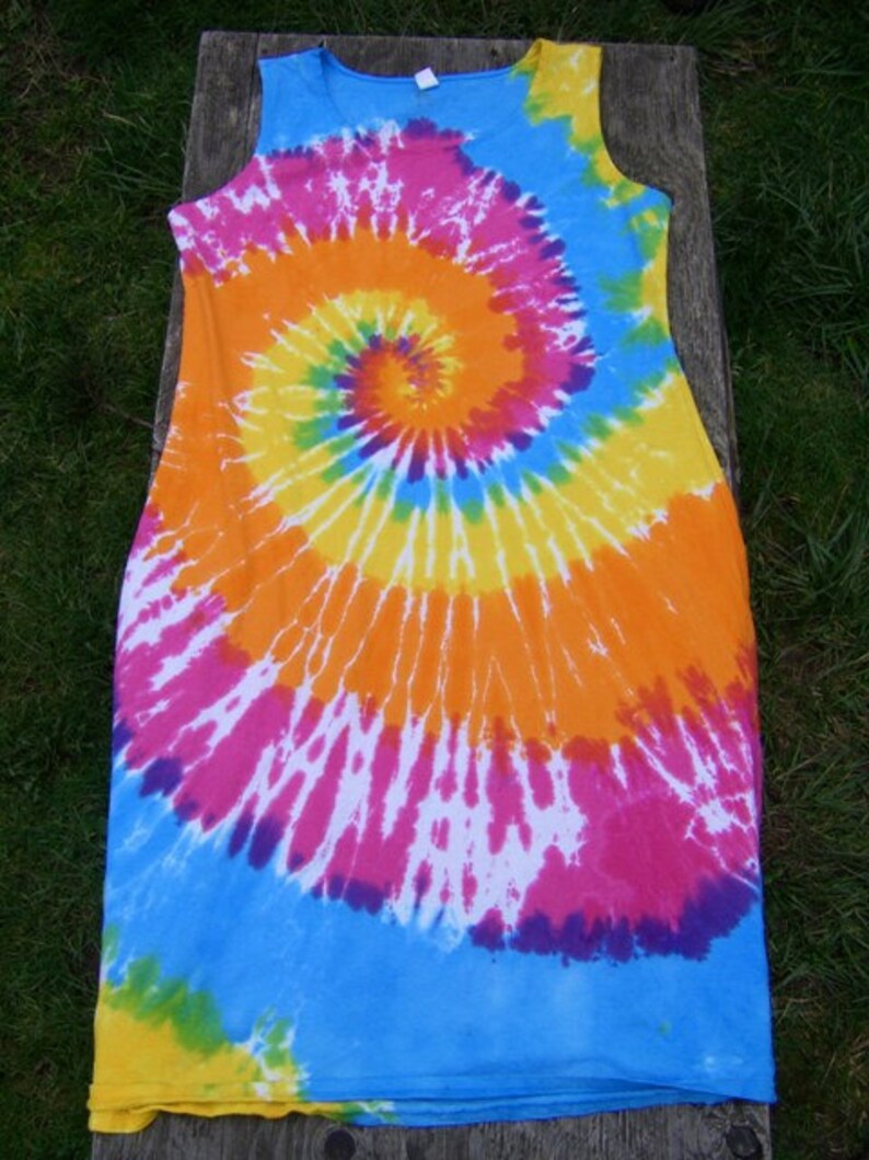 Spiral Blue Tie Dye Dress