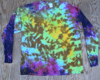 Riverbank ~ Scrunch Tie Dye Longsleeve Shirt (Gildan Heavy Cotton Longsleeve Size 2XL) (One of a Kind) TD-226