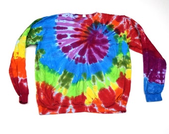 Happiness  ~ Tie Dye Sweatshirt (Dharma Trading Co. Sweatshirt Size 2XL)(All Cotton)(Lightweight/Crew neck)(One of a Kind)