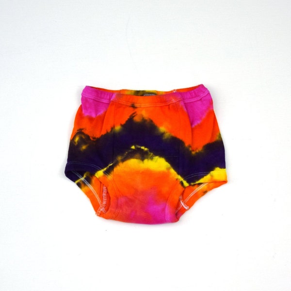 Chevron Sunset ~ Tie Dye Baby Toddler Cotton Diaper Cover (Gerber Unisex Cotton Padded Training Pants)(Size 3T)(One of a Kind)