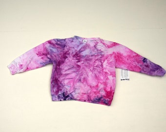 Snow Day Snow Dye Collection #121 ~ Ice Dye Tie Dye Youth Kids Crew Neck Sweatshirt (Dharma Cotton Fleece Size 4T) (unique en son genre)