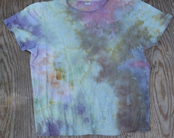 Snow Day Snow Dye Collection #367 ~ Ice Dye Tie Dye T-Shirt  (ONNO 55/45 Hemp/Organic Cotton Size XXL) (One of a Kind)