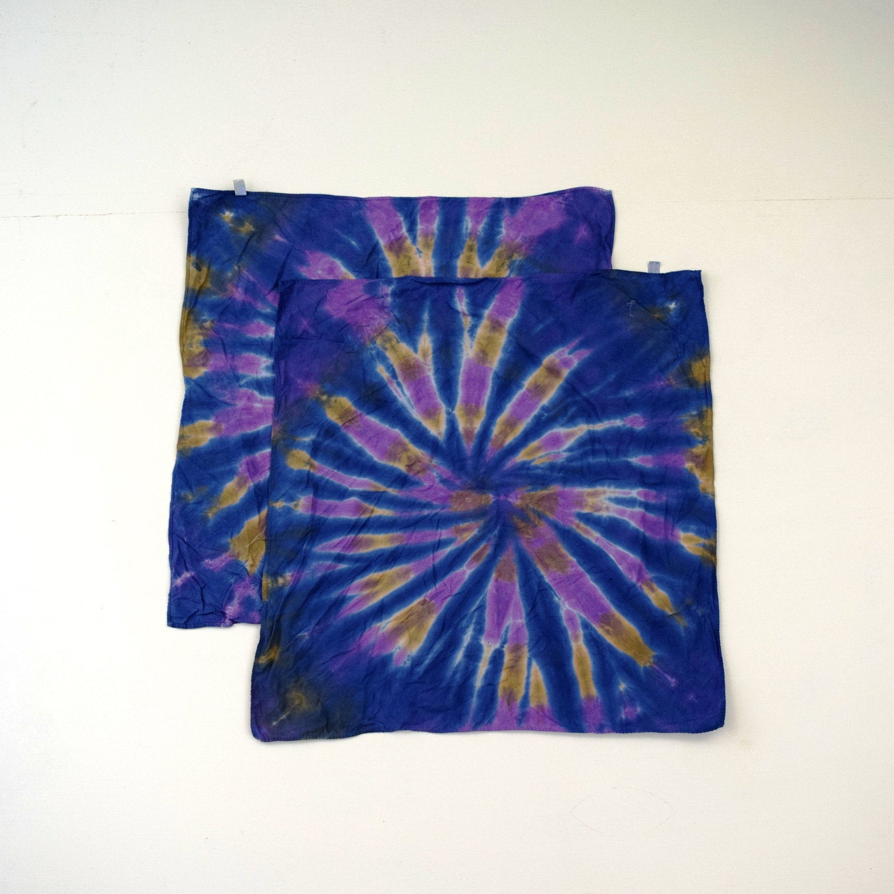 Nightshade 3 Pack of Coordinating Tie Dye Bandannas dharma Cotton Bandanna  22x22 one of a Kind 