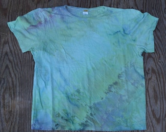 Snow Day Snow Dye Collection #364 ~ Ice Dye Tie Dye T-Shirt  (ONNO 55/45 Hemp/Organic Cotton Size XXL) (One of a Kind)