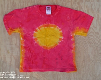 The Sun Tie Dye T-Shirt (Fruit of the Loom Size Youth S 6-8) (One of a Kind)