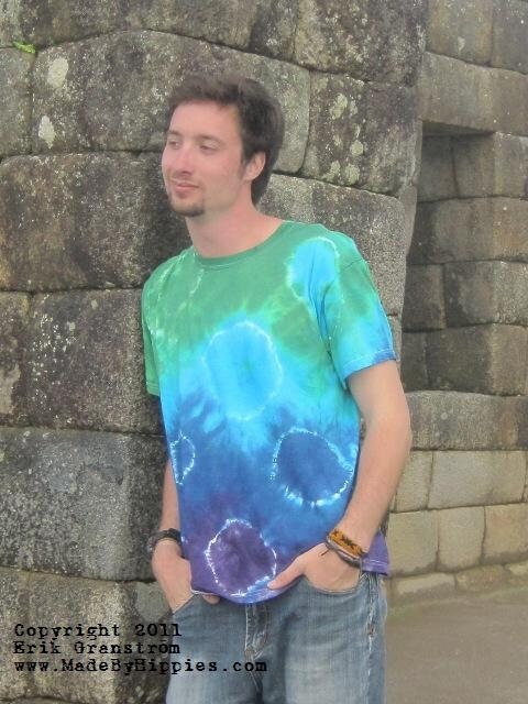 Shibori Tie Dye T-shirt (made by Hippies Tie Dye in Stock in