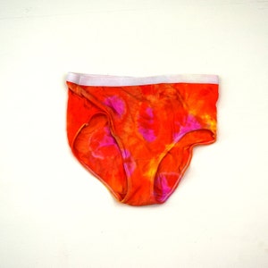 Sunset ~ Tie Dye Women&#39;s Briefs Underwear (Fruit of the Loom Fit for Me Size 9)(One-of-a-kind)